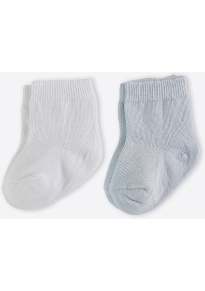 Organik Basic 2'li Çorap Beyaz-Mavi fiyatları