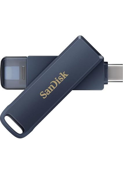 Phone Drive, Flash Sürücü 2'si 1 Arada, iPhone Bellek 128 GB (Iphone, Ipad, Pc ve Mac Için, Otomatik Yedekleme, Lightning ve USB Type-C Bağlantısı, Şifreleme) Metalik Sky