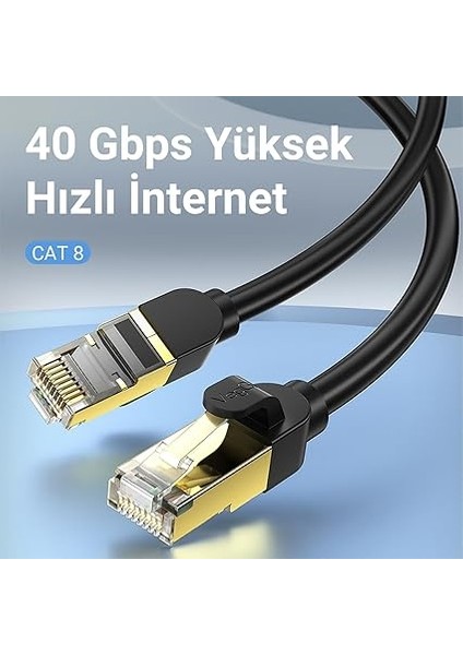 Cat8 40GBPS 2000MHZ Stp RJ45 Ethernet Kablosu 1.5 Metre modelleri