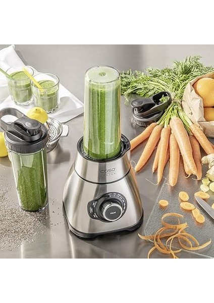 B 1800 Powerblender Seti - Blender, 28.000 Devir/dakika, Cam Kap 1,75 L, Içecek Şişesi ve Doğrayıcı Dahil, Mikser Test Birincisi, Çok Iyi, Paslanmaz Çelik indirimleri
