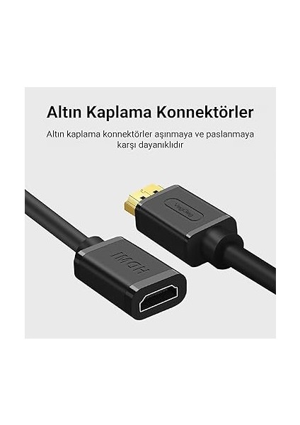4K 60Hz Dişi Erkek HDMI 2.0 Uzatma Kablosu 1 Metre modelleri