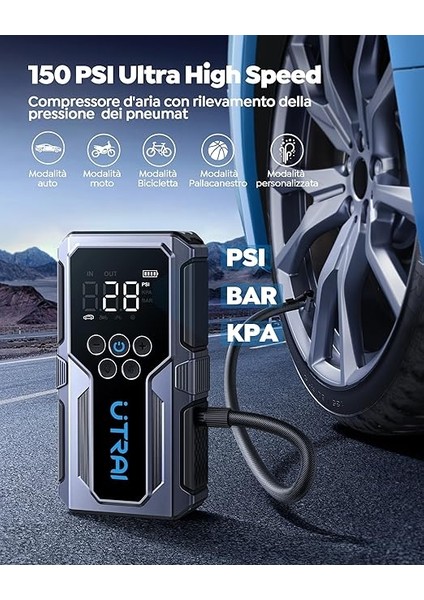 Js-9 Jstar 9 15000MAH 1500A Akü Takviye Cihazı + Lastik Şişirme Pompası Taşınabilir Jump Starter (Çanta+Powerbank+Led Lamba+Lcd Ekran) modelleri