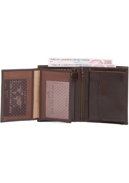 Kahve Hakiki Deri Erkek Cüzdan - S1CE00001247-B07