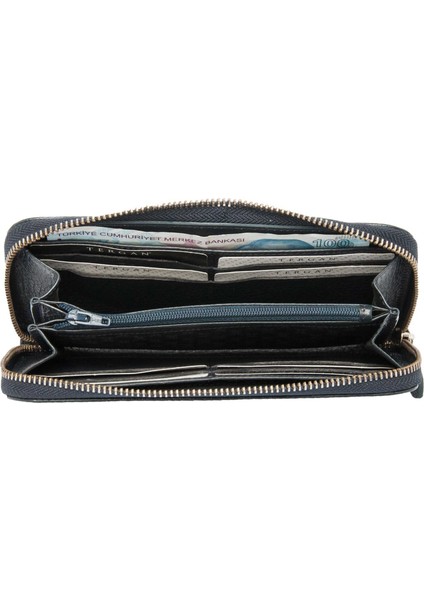 Lacivert Hakiki Deri Kadın Cüzdan - S1CB00005734-A38