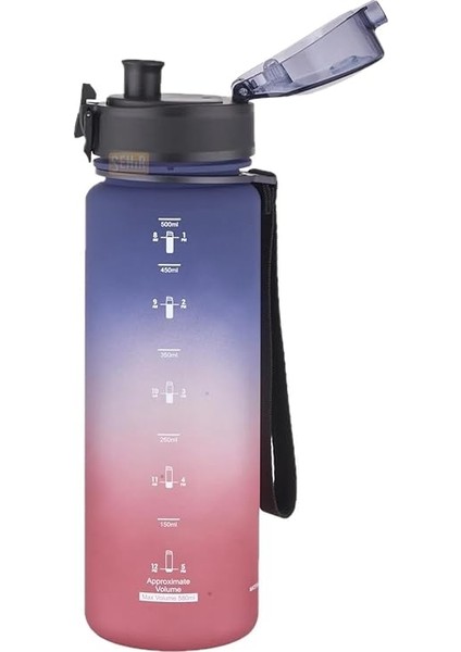 500ML Soft Touch Çift Renk Motivasyon Tritan Su Matarası (Lacivert-Kırmızı) fiyatları