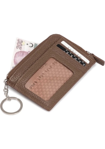 Bej Hakiki Deri Unisex Kredi Kartlık - S1KK00000265-B67
