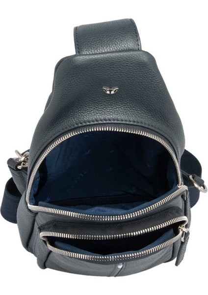 Lacivert Hakiki Deri Erkek Çapraz Askılı Çanta - S1AC00021401-X86