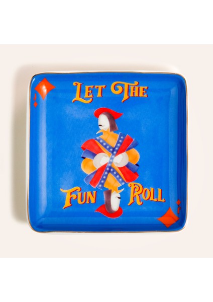 Luohu Porselen Tabak 12X12X2 cm Mavi