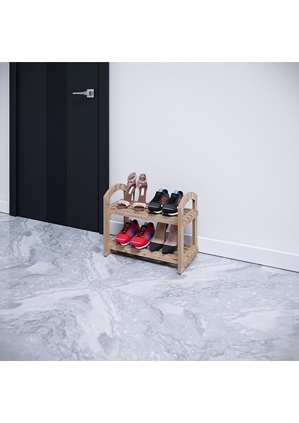 Demonte Portatif 2 Raflı Küçük Ayakkabılık Çok Amaçlı Dolap Antre Hol Kapı ÖNÜ%100 Mdf (Atlantik Çam) fırsatları