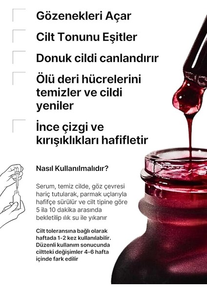 Aha 30% + Bha 2% Canlandırıcı & Cilt Tonu Eşitleyici Kırmızı Peeling Cilt Serum 4 fırsatları