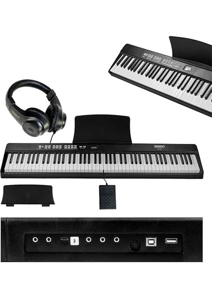 PLX-80BKST Taşınabilir Katlanır Dijital Piyano Tuş Hassasiyetli 88 Tuş Bt (Stand Sustain Kulaklık Çanta Metod) modelleri
