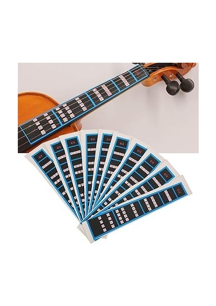 3/4 Keman Çıkartması Keman Çıkartması Siyah Mavi Klavye Kılavuzu, 4/4 Boyut, Başlangıç Müzik Aleti Akorları, Mavi Kenarlık, Öğrenme ve Uygulama Için Ideal fırsatları