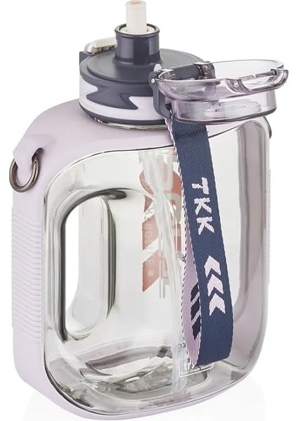 1600ML Pipetli/pipetsiz Kullanıma Uygun Taşıma Askılı Sızdırmaz Tritan Sport Matara (Mor) fiyatları