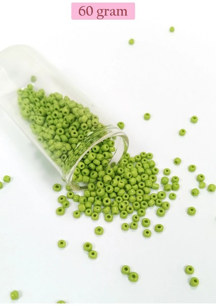 Dökme Cam Kum Boncuk (8/0) 3 mm - 60 Gram - Ihlamur Yeşili - BNC205