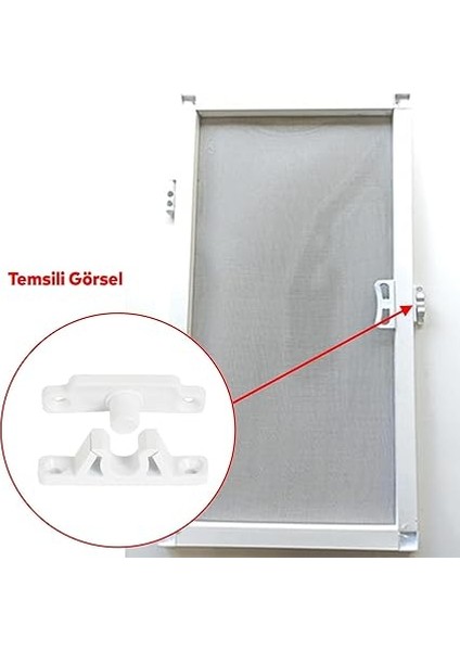 Pimapen Pvc Pencere Kapı Sineklik Kapama Çıt Çıt Plastik Pratik Tutucu Aparat 2 Adet indirimleri