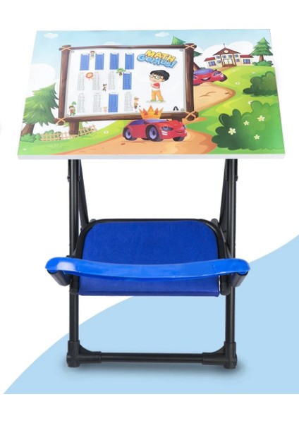 Yazı Tahtalı Lüks Katlanabilir Sandalyeli Çocuk Ders Çalışma Masası