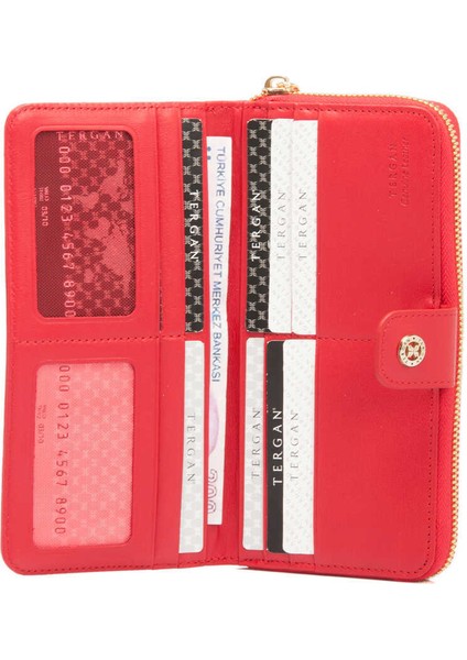 Kırmızı Hakiki Deri Kadın Cüzdan - S1CB00005789-H4B