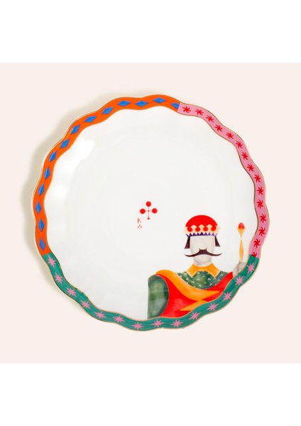 Luohu Porselen Pasta Tabağı 19x19x2 Cm Renkli