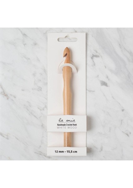 La Mia Whitewood 12 mm 15.5 cm Ahşap Yün Tığ