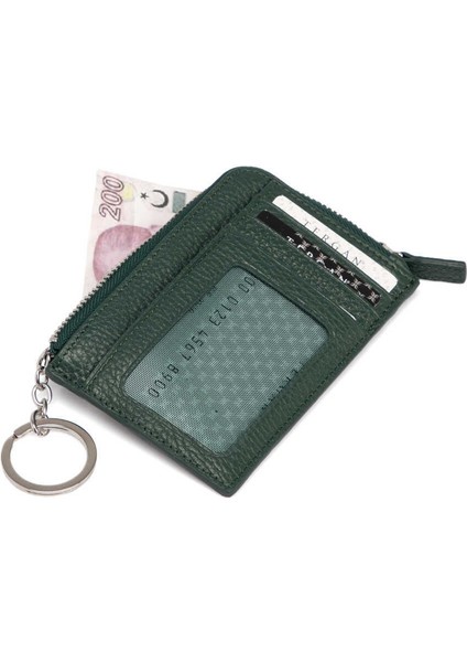 Yeşil Hakiki Deri Unisex Kredi Kartlık - S1KK00000265-I5T