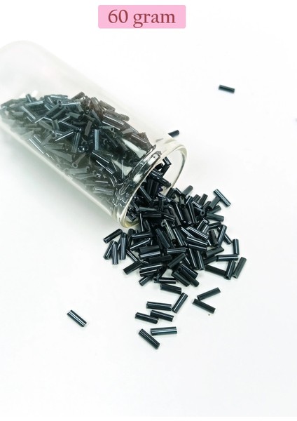 Uzun Boru Kesme Boncuk Çap 2mm Uzunluk 10 mm - 60 Gram - Koyu Yeşil - BNC266