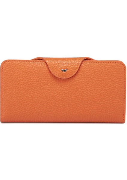 Turuncu Hakiki Deri Kadın Cüzdan - S1CB00005767-L7I