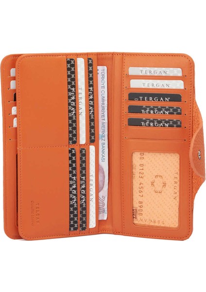 Turuncu Hakiki Deri Kadın Cüzdan - S1CB00005767-L7I