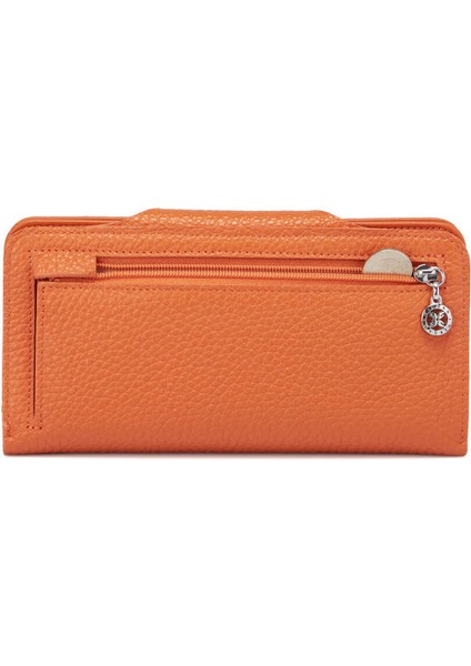 Turuncu Hakiki Deri Kadın Cüzdan - S1CB00005767-L7I