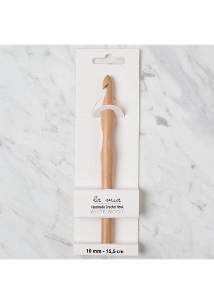 La Mia Whitewood 10 mm 15.5 cm Ahşap Yün Tığ