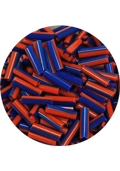 Uzun Boru Kesme Boncuk Çap 2mm Uzunluk 10 mm - 60 Gram - Turuncu Mavi - BNC277 fiyatları