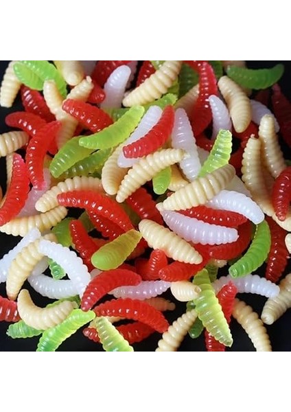 200 Adet 2,4cm Yumuşak Silikon Kurtçuk Olta Balık Yemi - 4 Farklı Renk - Fosforlu indirimleri