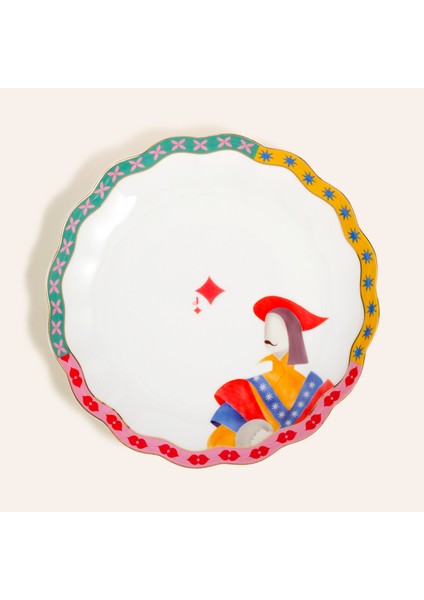 Luohu Porselen Pasta Tabağı 19x19x2 Cm Renkli