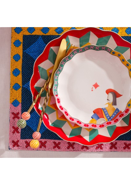 Luohu Porselen Pasta Tabağı 19x19x2 Cm Renkli fiyatları