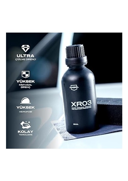XR03 Araç Nano Seramik Kaplama ve Boya Koruma-50 Ml-1,5 Yıl Etkili-Profesyonel Bakım,oto Detailing Kiti, Araba Cila,boya Parlatma, Hidrofobik Nano Koruma fiyatları