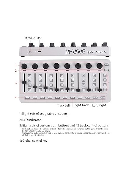 Mıdı Kontrol Cihazı 43 Düğmeli 8 Düğmeli 8 Basmalı Düğmeli Mıdı Miks Konsolu Bt Bağlantısı Pil/tip-C Güç Kaynağı USB Mıdı Kontrol Cihazı Çoğu Elektroakustik Enstrüman Için Mikser modelleri