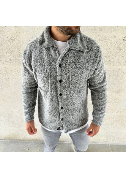 Erkek Pelüş Polar Hırka Gömlek – Yakalı, Ilik Düğmeli, Göğüs Cepli, Yumuşak Dokulu Kı modelleri