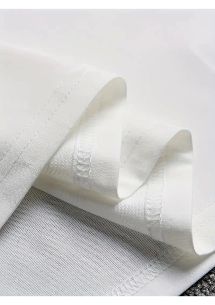 Baskılı Oversize Bisiklet Yaka T-Shirt - Beyaz fırsatları