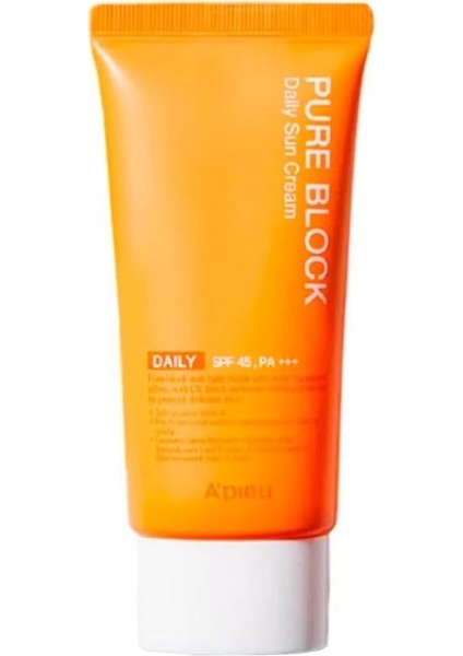 Yapışkan His Bırakmayan Güneş Koruyucu Pure Block Natural Daily Sun Cream SPF50 Pa 50 Mililitre fiyatları