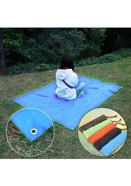 Katlanır Kamp Çadırı Gölgelik Güneşlik Tente Branda Piknik Örtüsü Kamp Çadır Plaj Yer Mat (Mavi) fırsatları