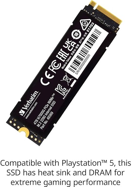 VI7000G Nvme M.2 Dahili Ssd, Dahili SSD Sürücü, 4 Tb Veri Belleği ve Pcıe Gen 4 Arayüzü, Oyun Bilgisayarı ve Playstation 5 Için Solid State Sürücü, Siyah modelleri