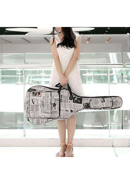 600D Suya Dayanıklı Oxford Kumaş Gazete Tarzı Çift Dikişli Yastıklı Sapanlar Gig Bag Gitar 40 Inç Akustik Klasik Halk Gitar Için Taşıma Çantası fiyatları