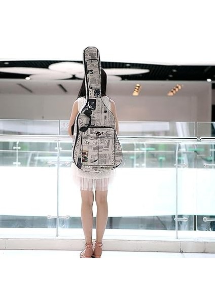 600D Suya Dayanıklı Oxford Kumaş Gazete Tarzı Çift Dikişli Yastıklı Sapanlar Gig Bag Gitar 40 Inç Akustik Klasik Halk Gitar Için Taşıma Çantası indirimleri