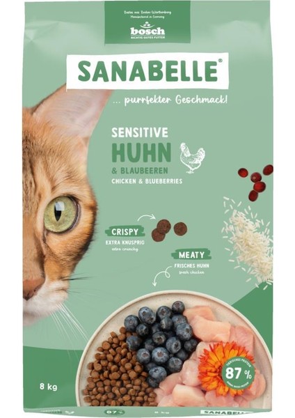 Sensitive With Fresh Poultry Hassas Tüylü Kedi Maması 8 kg