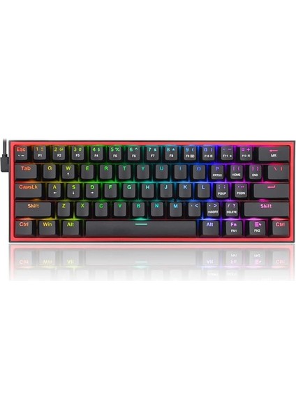 K617-RGB 16,8 Milyon Rgb Aydınlatma, Red Switch Fizz%60 Q Türkçe Kablolu Mekanik Oyuncu Klavyesi Siyah