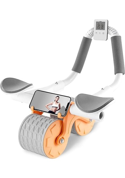 Karın Kası Göbek Eritici Abdominal Ab Roller Telefon Tutuculu Sayaçlı Turuncu