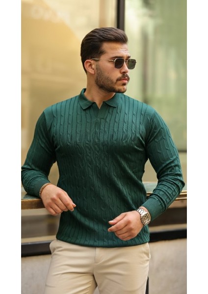 Erkek Saç Örgü Desen Uzun Kollu Triko fiyatları