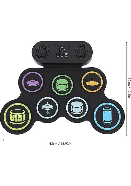 Set Çift Hoparlör Mıdı Elektrik Dur Pad, 3,5 mm Jack Şarj Edilebilir Roll Up Kiti Profesyoneller ve Yeni Başlayanlar Için fiyatları