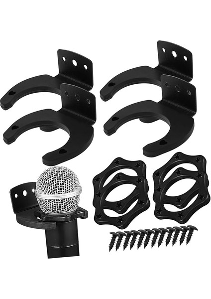 4 Set Mikrofon Duvar Tutucu Davul Mikrofon Tutucu Karaoke Mikrofon Duvar Askı Aparatı Kablosuz Mikrofon Aksesuarları Kablosuz Mikrofon Için Mikrofon Tutucu Mikrofon Halkası I