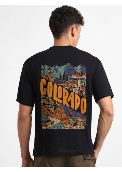 Erkek Baskılı Oversize T-Shirt - Siyah fiyatları