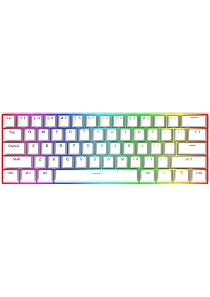 K630W-RGB Dragonborn Blue Switch%60 Tr Q Beyaz Mekanik Kablolu Gaming (Oyuncu) Klavye